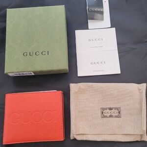 Gucci Orange Wallet with Box